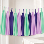 240 Pieces Tassel Garland, Assorted Colours, 2 m x 15 cm, 12 Pieces for Party Decorations