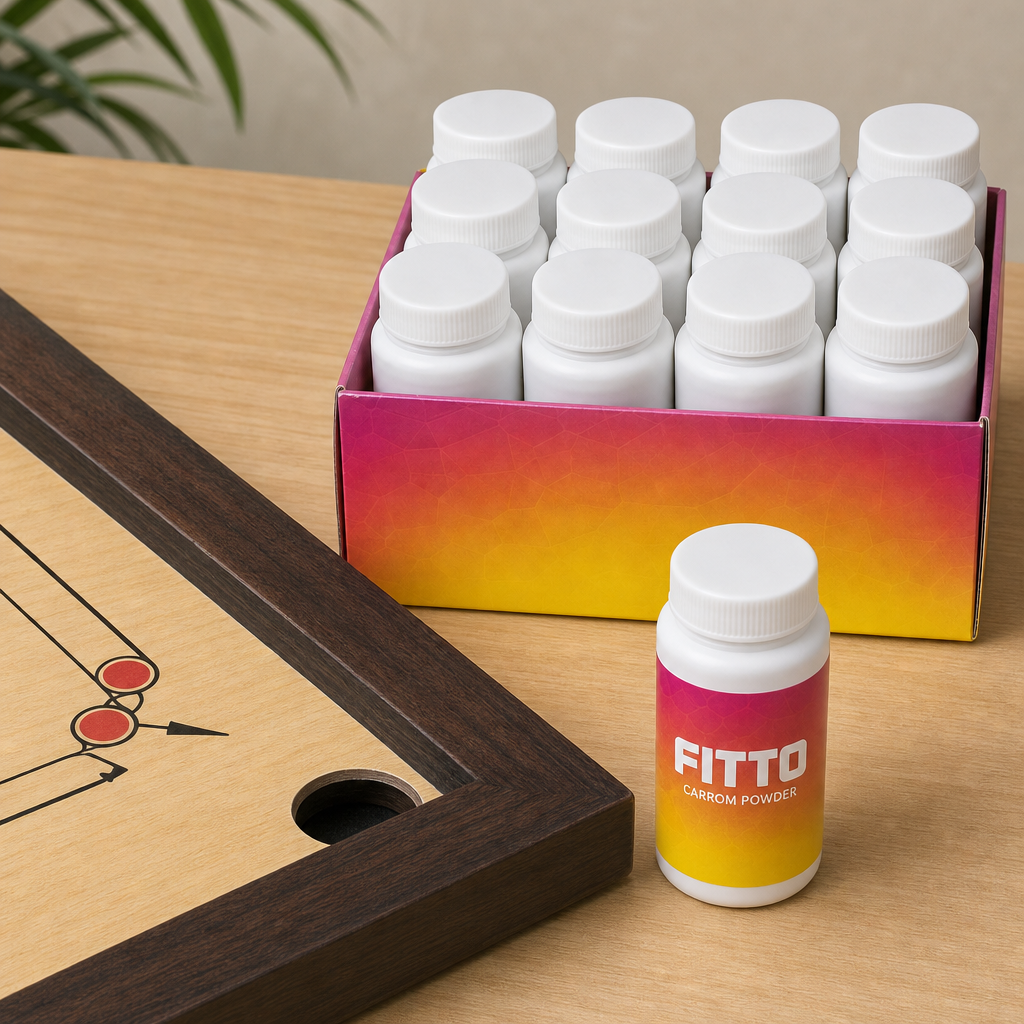 96 Pieces Carrom Powders, Pack of 12 Bottles for Carrom Board Play