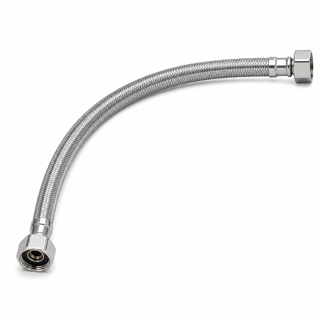 120 Pieces Stainless Steel Braided Flexible Hose Pipe, 50 cm, Silver, 1 Piece
