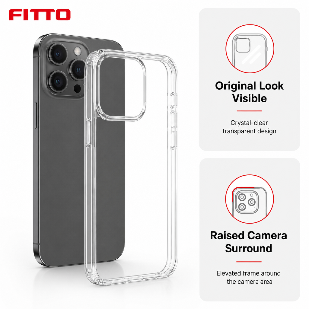 144 Pieces Crystal Clear Transparent Phone Cases for 16 Pro with Raised Camera Frame