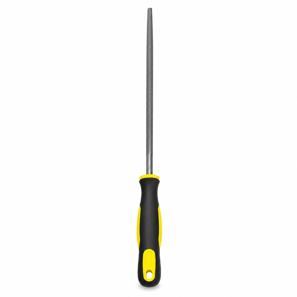 96 Pieces Steel Hand File with Rubber Grip Handle, 35 cm, Black and Yellow