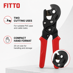 96 Pieces Ratchet PVC Pipe and Cable Cutters, 20 cm, Red and Black, 1 Piece