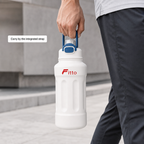 72 Pieces 1000ml Water Bottle with Carry Strap, White