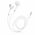 144 Pieces Wired HiFi Earphones with Inline Microphone, 3.5mm AUX Connector, White