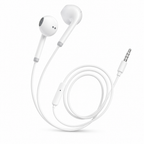 144 Pieces Wired HiFi Earphones with Inline Microphone, 3.5mm AUX Connector, White
