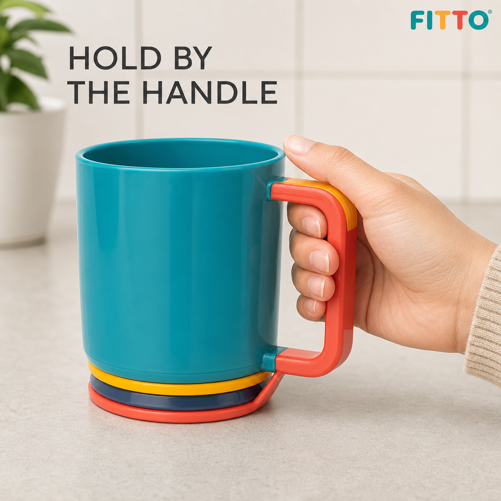 240 Pieces Plastic Mug With Handle, Multicolor, 1 Piece