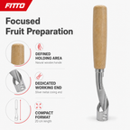 144 Pieces Fruit Corers Tool, Silver Metal Coring End with Natural Wooden Handle, 20 cm, 1 Piece