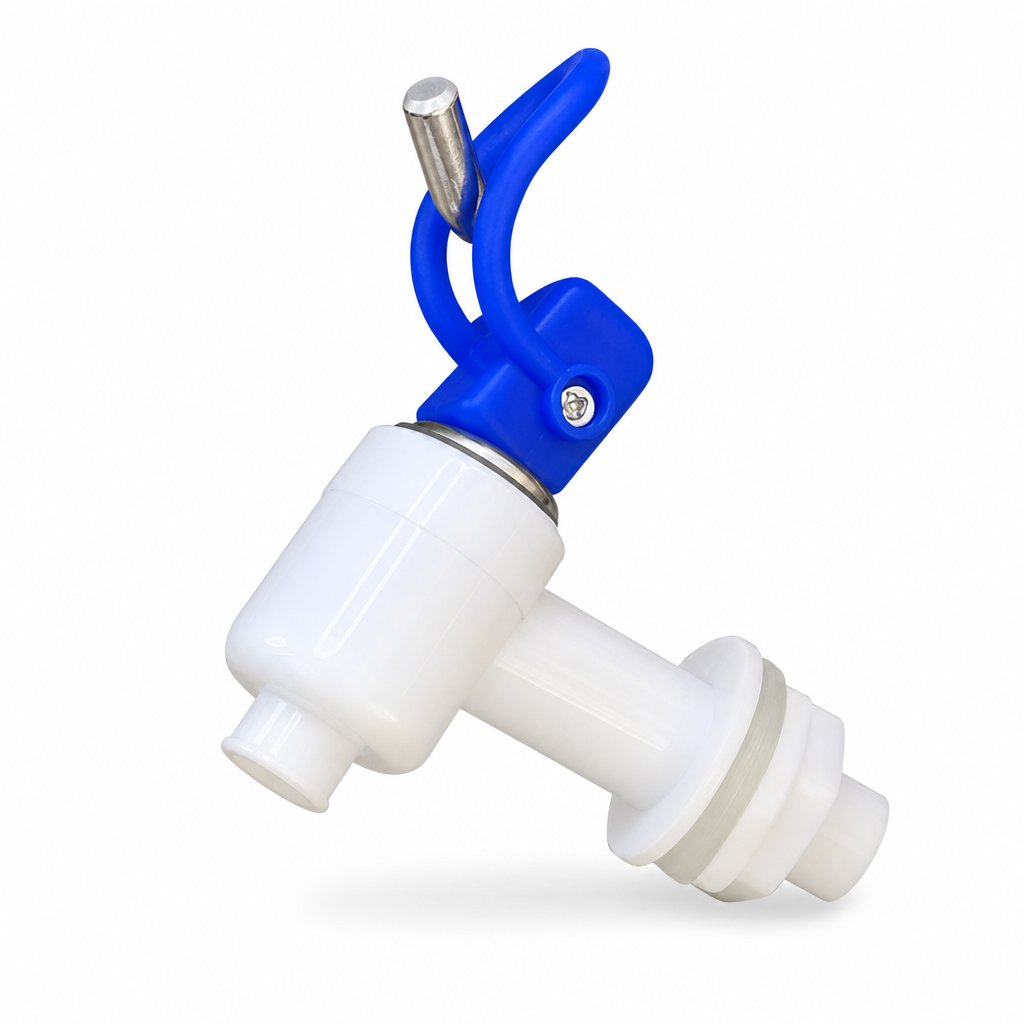 144 Pieces Push-Type Water Dispenser Tap with 15 mm Thread Diameter, Blue and White, 1 Piece