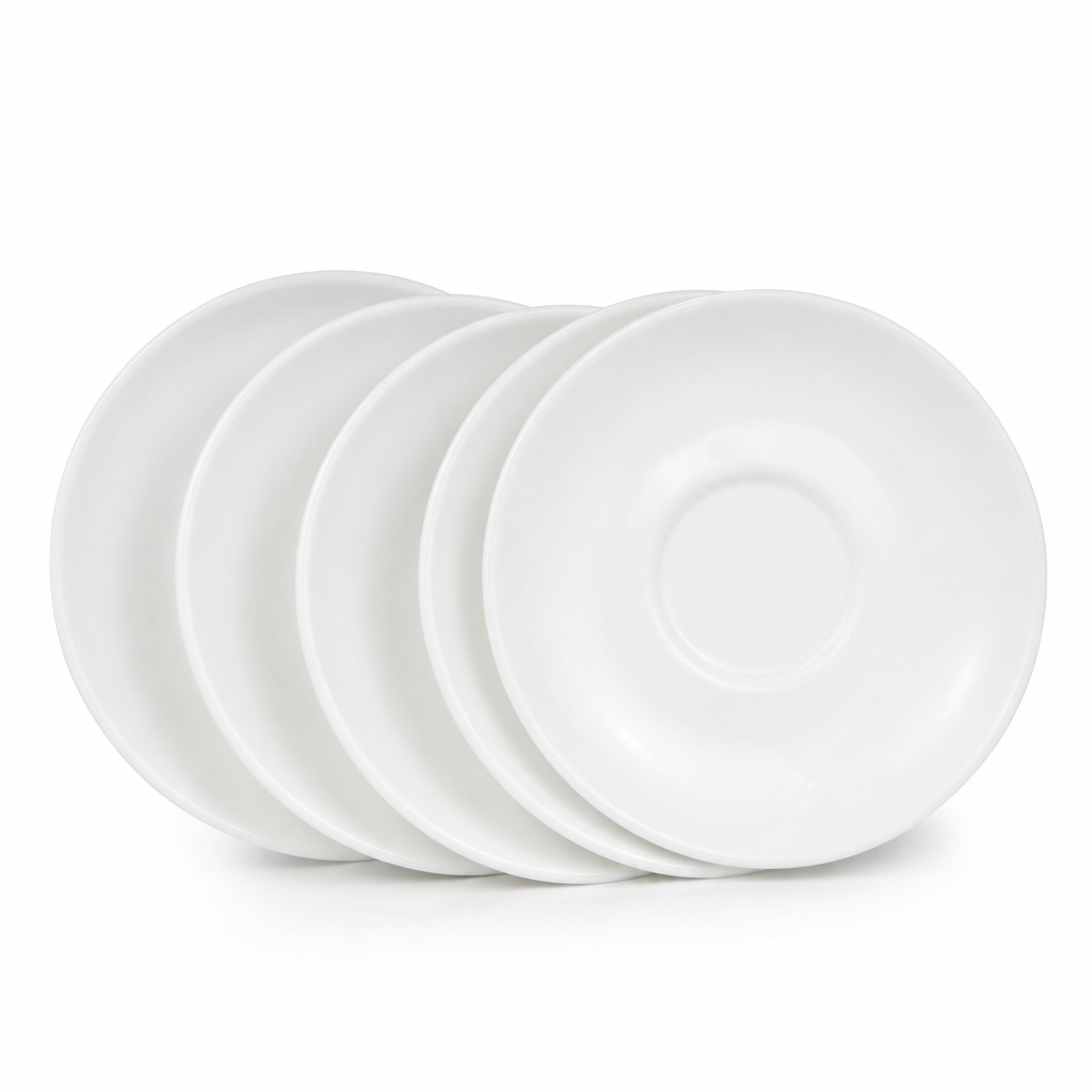 96 Pieces Opal Glass Saucer, 5.8 Inch, White, 6-Piece Pack