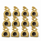 96 Pieces Candy Favor Boxes, Gold Crown-Top Paper Party Containers, 9.5 x 4.3 x 13.2 cm, 12 Pieces
