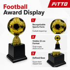 72 Pieces Plastic Football Trophy, Gold and Black Award Cup, 22 cm