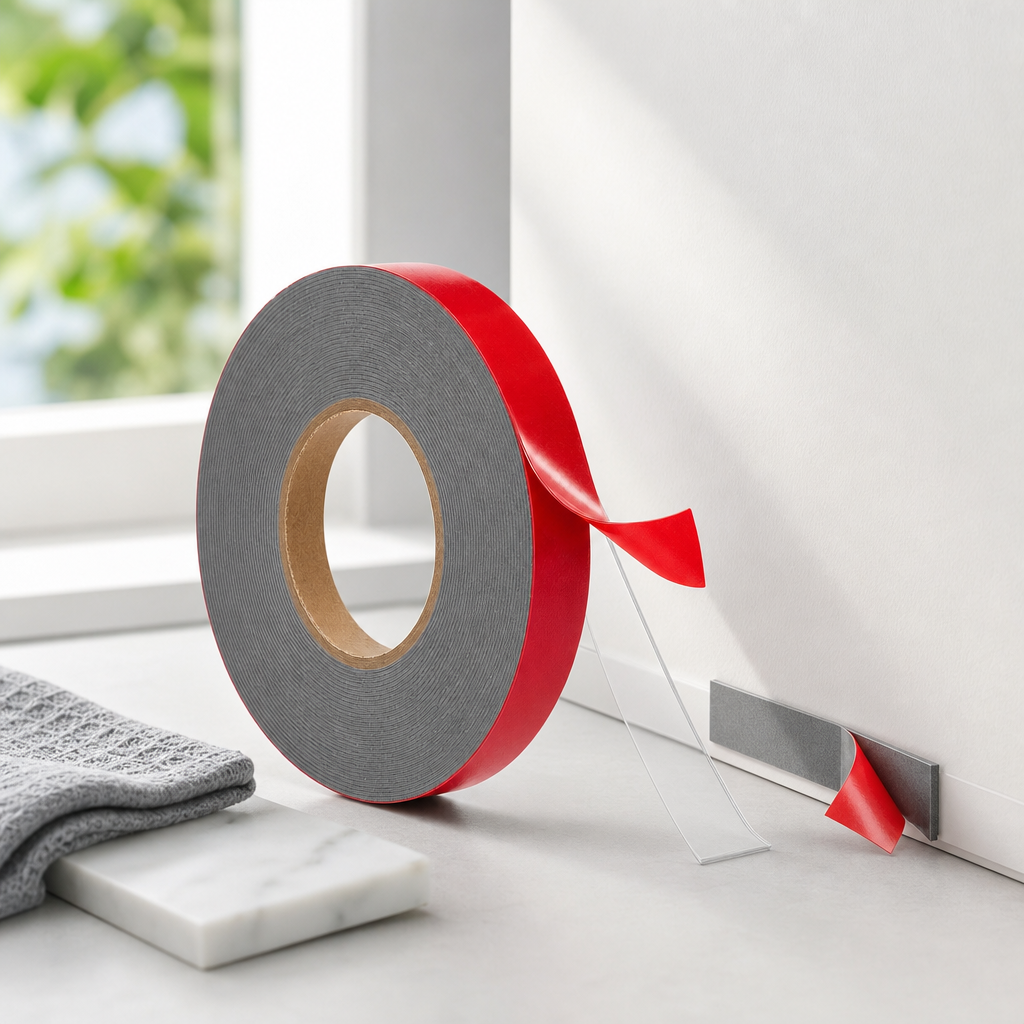 120 Pieces Grey Double-Sided Mounting Tape with Red Release Film, 1 cm x 10 m