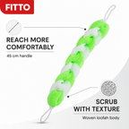 240 Pieces Long-Handle Bath Loofah Scrubbers, Assorted Colour Exfoliating Shower Sponge, 45 cm, 1 Piece