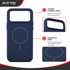 120 Pieces Silicone Magnetic Phone Cases with Raised Camera Protection for iPhone 14 Pro Max, Navy Blue