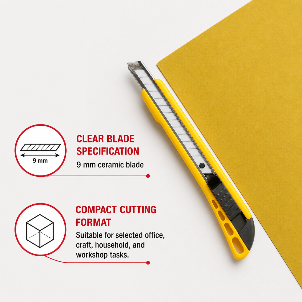 144 Pieces Utility Cutter with 9 mm Ceramic Blade, Yellow and Grey, 1 Piece