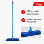 96 Pieces Hard Floor Broom with Iron Handle, 120 cm, Assorted Colour