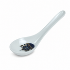 240 Pieces Melamine Chinese Soup Spoon with Decorative Pattern, 14 cm