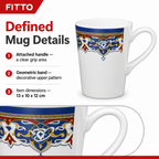 120 Pieces Melamine Water Mug with Handle and Decorative Geometric Pattern, White, 1 Piece