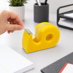 144 Pieces Tape Dispenser with Crystal Clear Adhesive Tape, 19mm x 25yd, Yellow