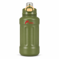 72 Pieces Water Bottle with Carry Strap, 1000ml Olive Green Sports Hydration Bottle