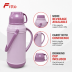 72 Pieces 2 Litre Insulated Vacuum Flask with Carry Handle and Cup Lid, Assorted Colour, 1 Piece