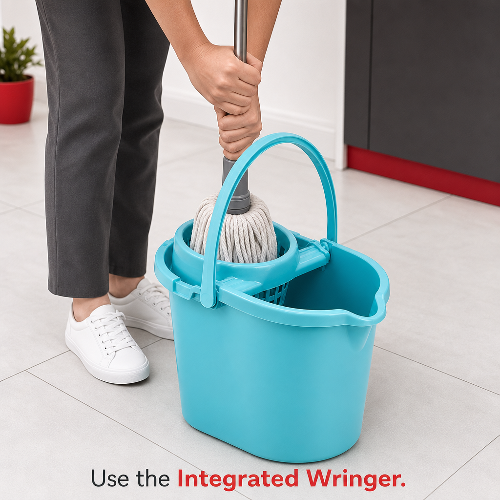 72 Pieces Blue Compact Mop Bucket with Wringer, Carry Handle, 42 x 32 x 30 cm