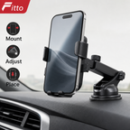96 Pieces Easy-Clip Car Phone Holder with Telescopic Suction Mount, Adjustable Dashboard or Windshield Stand
