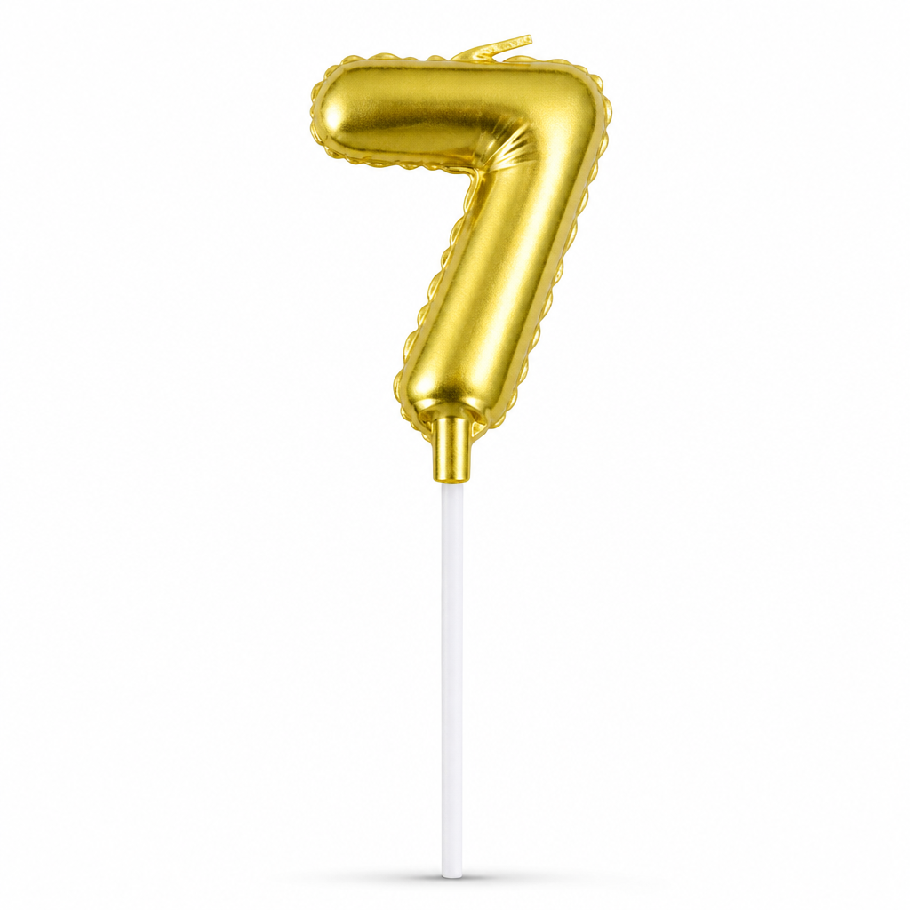 240 Pieces Gold Number 7 Birthday Cake Candle, 6 cm