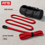 48 Pieces Kinetic Vehicle Recovery Tow Rope, 6 m, 13.2 Ton, 30% Elasticity, Red