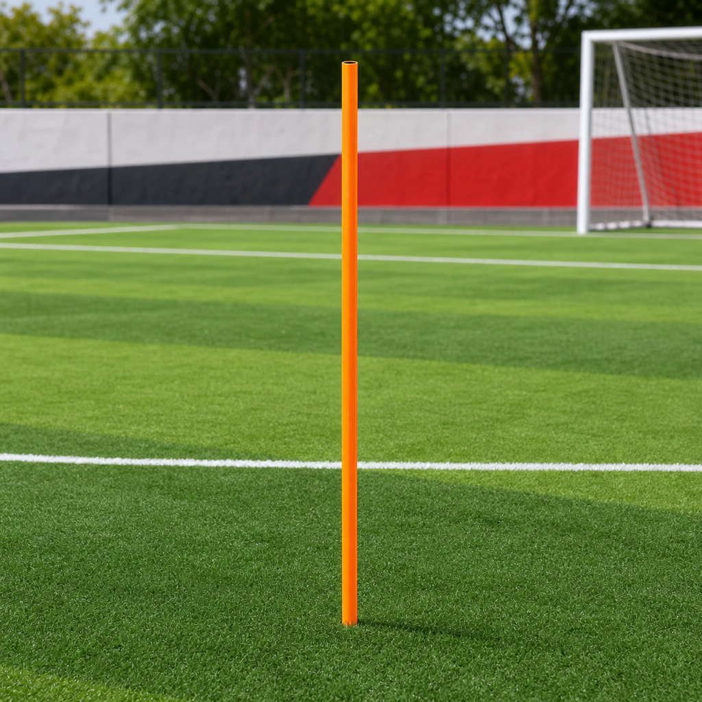 144 Pieces Plastic Soccer Training Poles, 100 cm, Orange, Single Practice Marker
