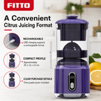 48 Pieces Rechargeable Citrus Juicers with USB Charging, Purple, Single Unit