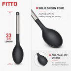 96 Pieces Nylon Solid Spoon, 33 cm, Black Kitchen Utensil