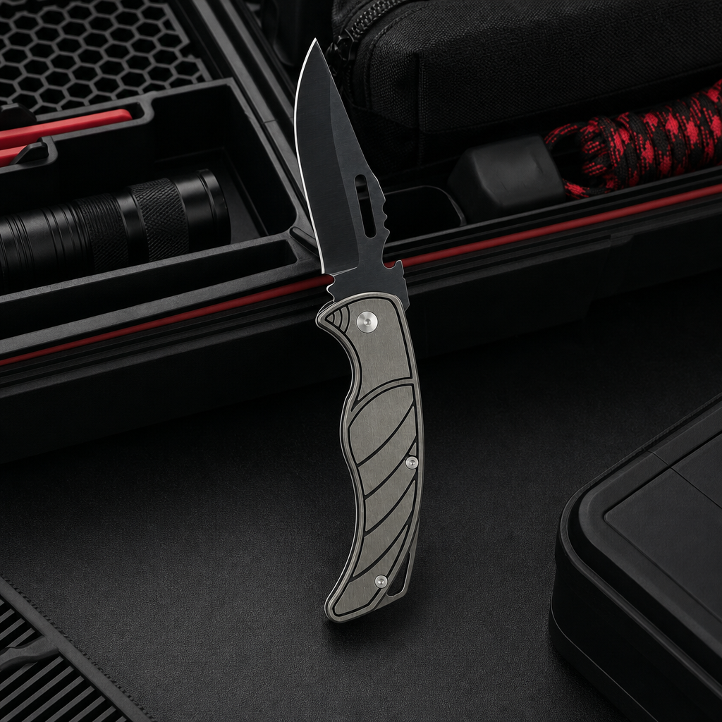 120 Pieces Folding Pocket Knives, 20 cm Open Length, Black and Silver, 1 Piece