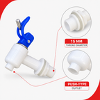 144 Pieces Push-Type Water Dispenser Tap with 15 mm Thread Diameter, Blue and White, 1 Piece