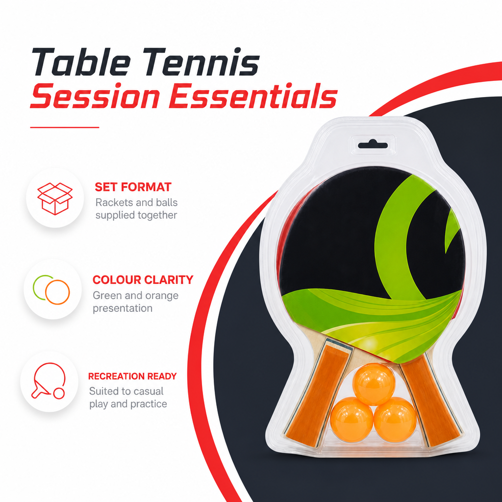 96 Pieces Table Tennis Racket Set with Balls, Green and Orange