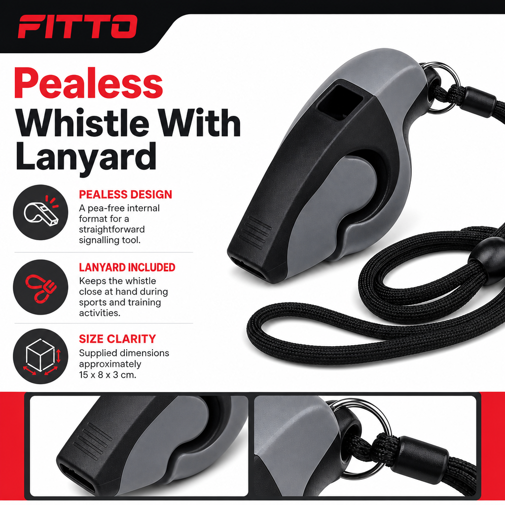 96 Pieces Sports Whistles Pealess with Lanyard, Black and Grey, 1 Piece