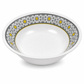 96 Pieces Melamine Salad Bowl, 10 Inch, Round Tablewares, White with Grey Pattern and Yellow Accents
