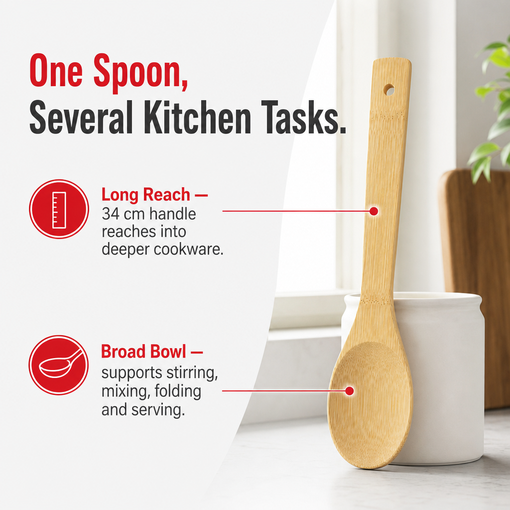 240 Pieces Wooden Basting Spoon 34 cm, Natural Wood Cooking Utensils, 1 Piece