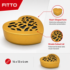 240 Pieces Heart-Shaped Boxes with Ornate Cutout Lid, Gold Finish, 14 x 13 x 4 cm, 1 Piece