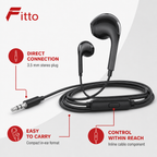 240 Pieces Wired Earphoneses, 3.5mm Stereo In-Ear Headphones with Inline Control, Black, 1 Piece