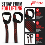 96 Pieces Silicone Weightlifting Power Grip Straps, Pair, Black and Red