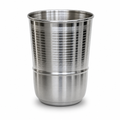 120 Pieces Silver Ribbed Stainless Steel Drinking Tumbler, 1 Piece