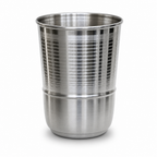 120 Pieces Silver Ribbed Stainless Steel Drinking Tumbler, 1 Piece