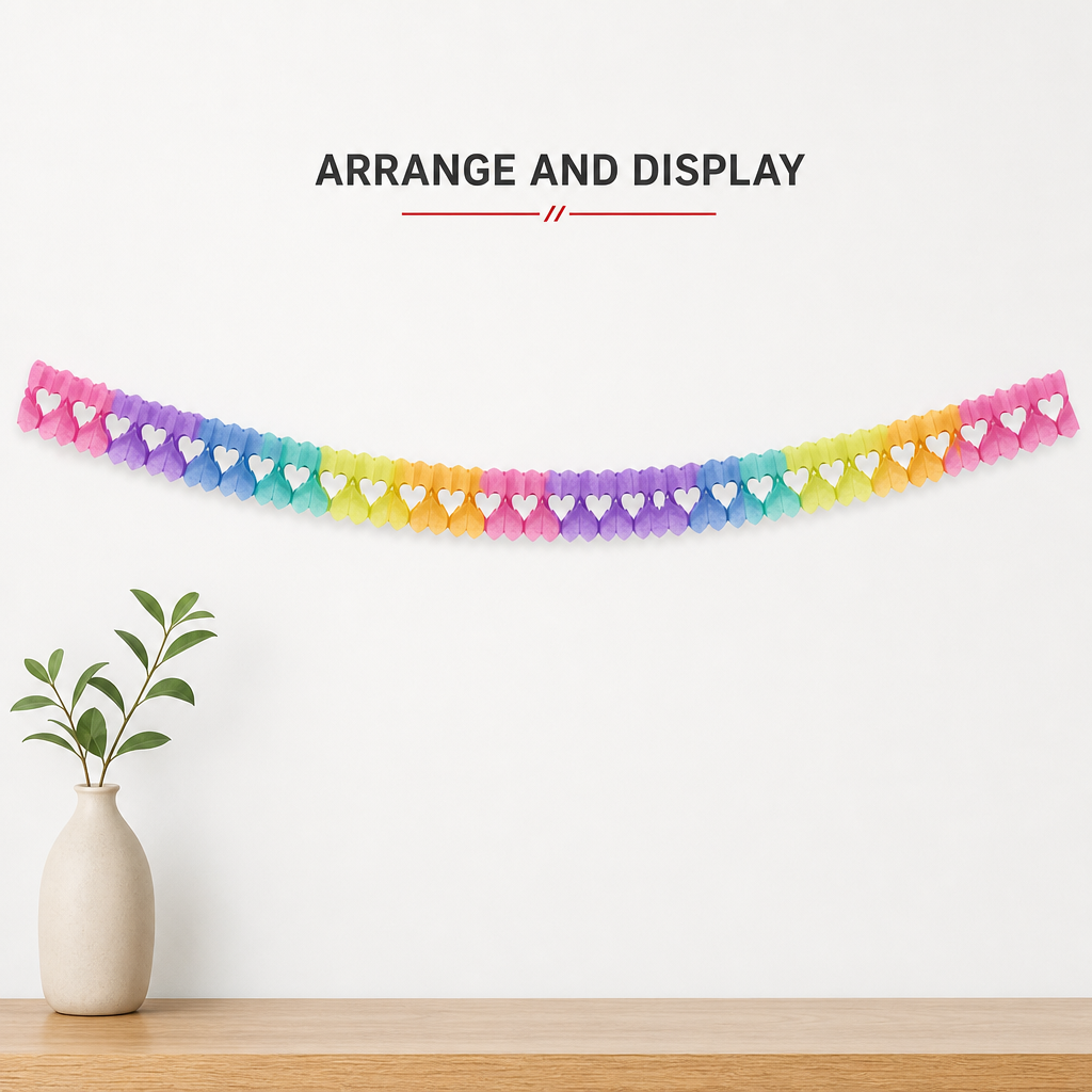 240 Pieces Rainbow Craft Paper Garland, 3.6 m Hanging Party Decorations, 1 Piece