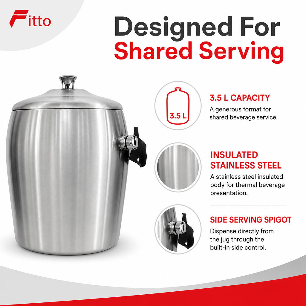 48 Pieces Stainless Steel Insulated Thermal Jug with Serving Spigot, 3.5 L, Silver and Black