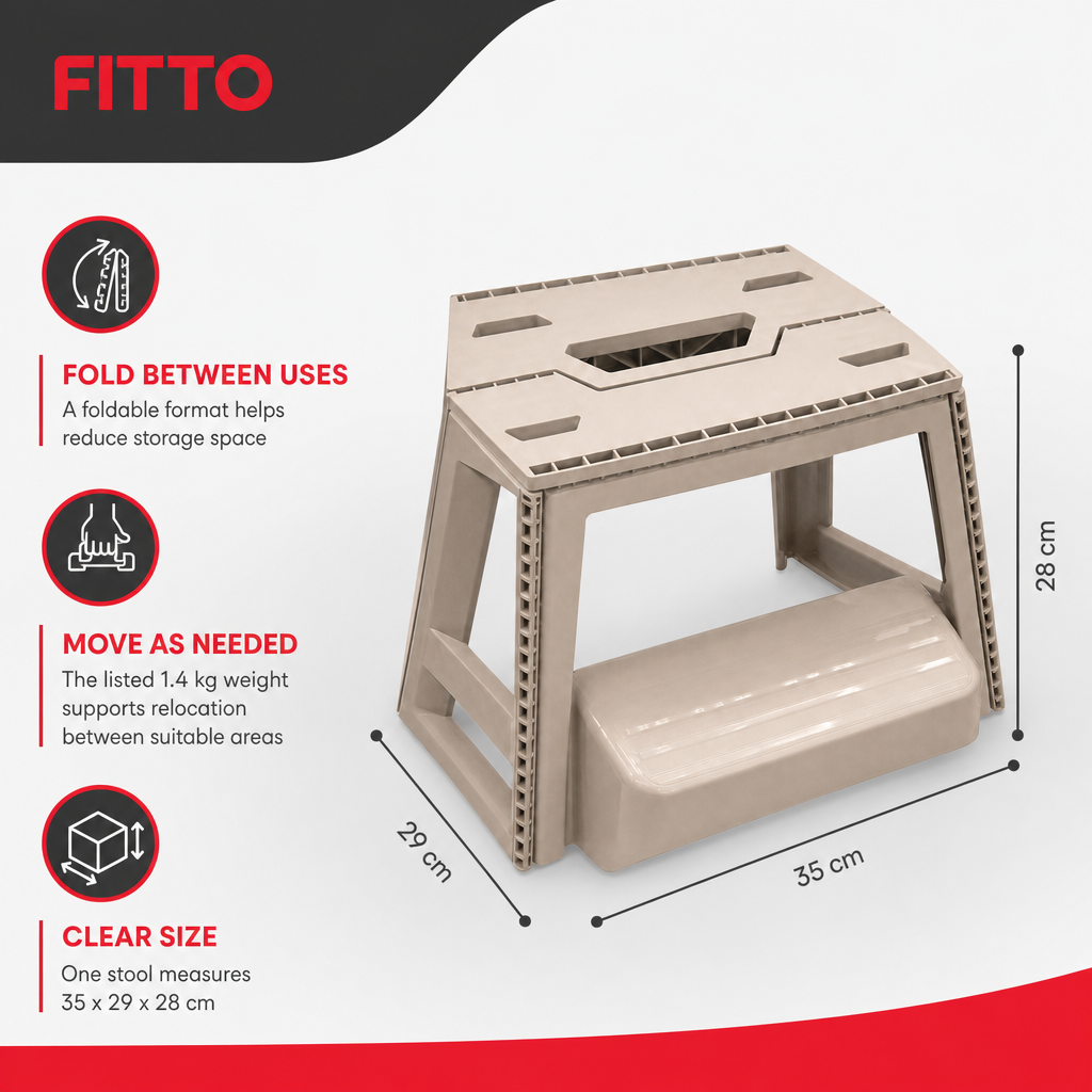 72 Pieces Foldable Plastic Step Stool, Assorted Colour, 35 x 29 x 28 cm, 1 Piece