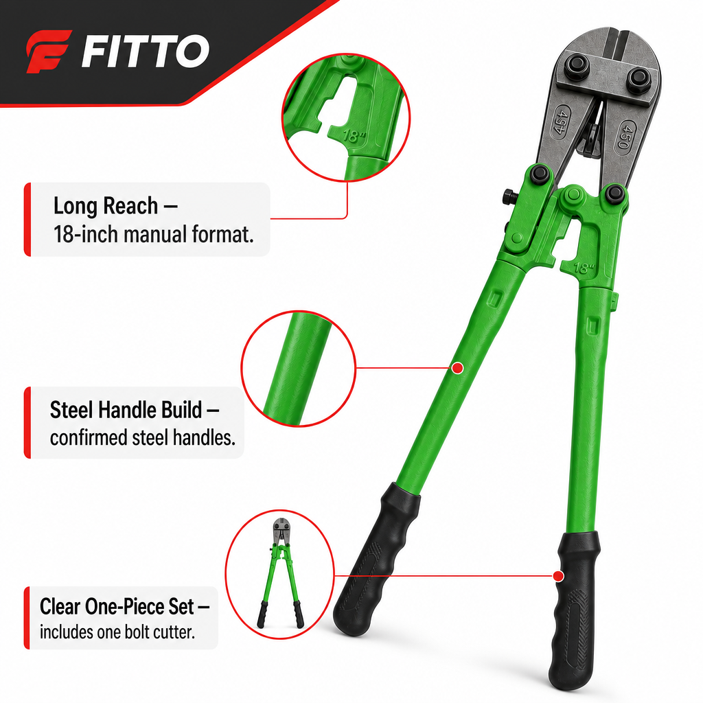 60 Pieces 18-Inch Manual Bolt Cutters with Steel Handles, Green, 1 Piece