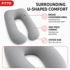 48 Pieces Grey U-Shaped Maternity Full Body Support Pillow, 1 Piece, 50 x 40 x 20 cm