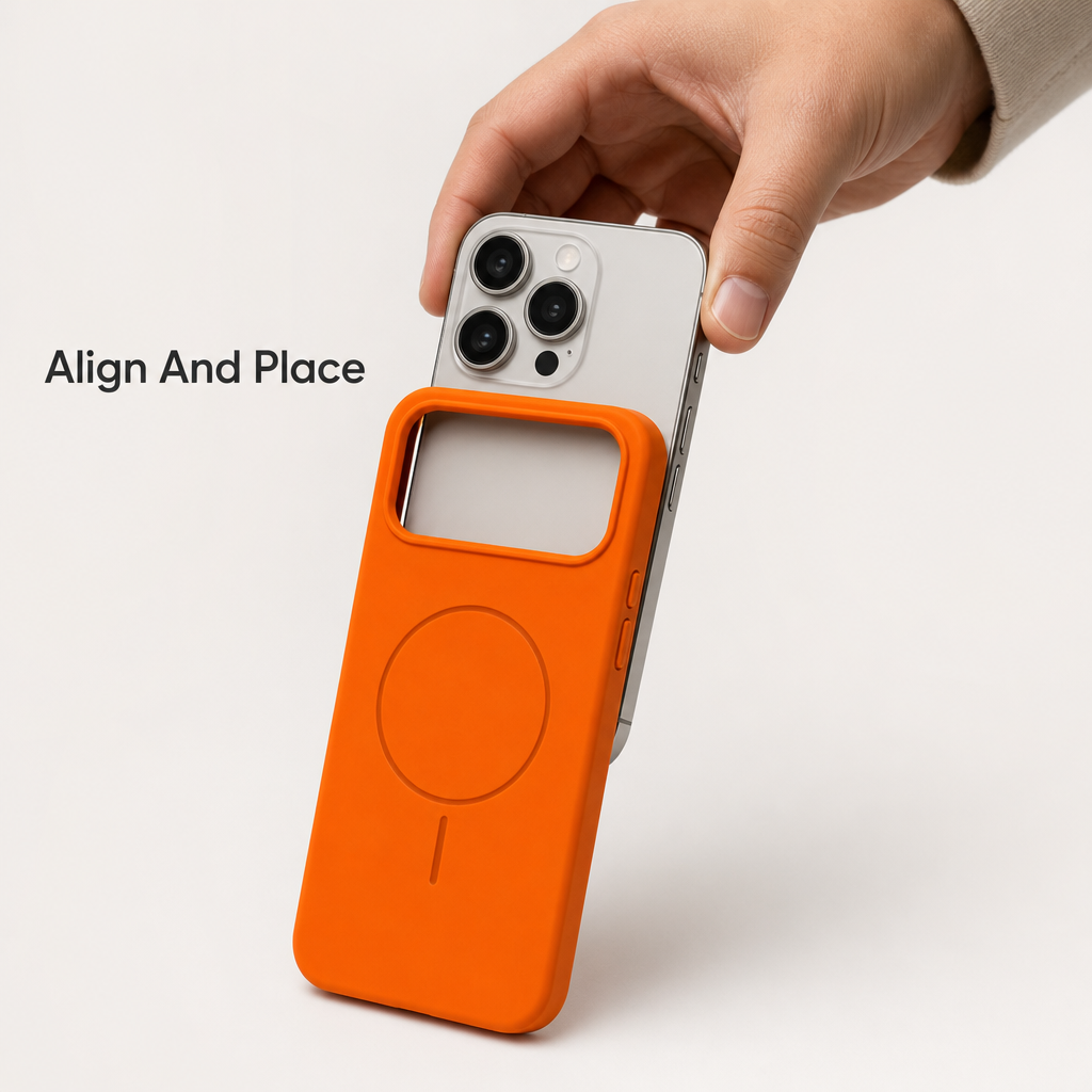 120 Pieces Silicone Magnetic Phone Cases with Raised Camera Protection, Orange