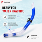 96 Pieces Swimming Snorkel with Mouthpiece, Blue, 45 cm